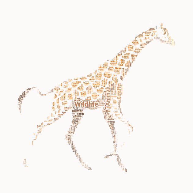 Giraffe Animal Wildlife Text Word Cloud by Cubebox