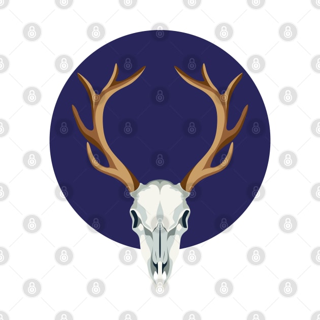 Blue deer's Skull by AtelierNab