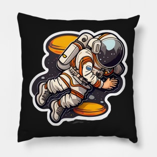 Retro Cartoon Astronaut Sticker Pillow