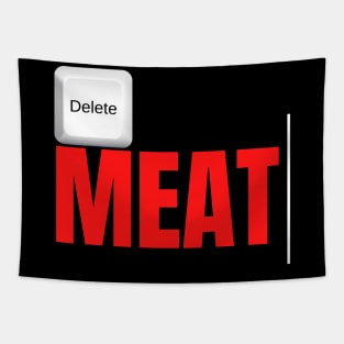 Fun Vegan Delete Meat Keyboard Tapestry