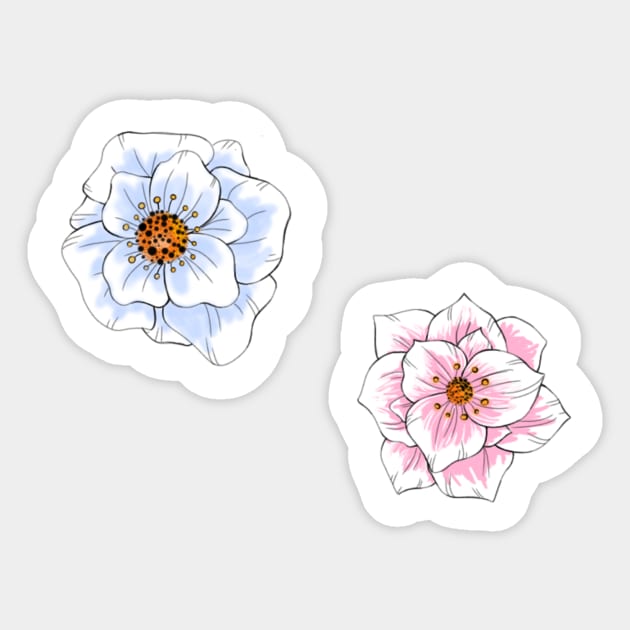 Flower version 2 - Aesthetics - Sticker | TeePublic