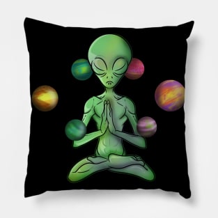 Spiritual Zen meditation Alien Pillow