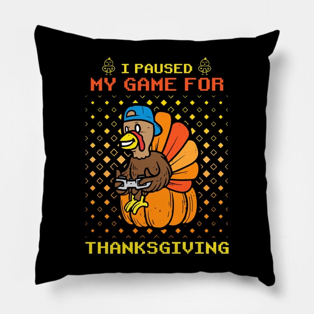 Happy Thanksgiving Gamer Turkey Video Game Lovers Kids Boys Pillow by _So who go sayit_