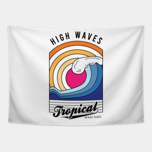 Sunset Ocean Waves Tapestry