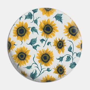 yellow sunflower pattern, floral art design Pin