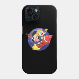 Boy and Girl Riding New Year Firework Phone Case