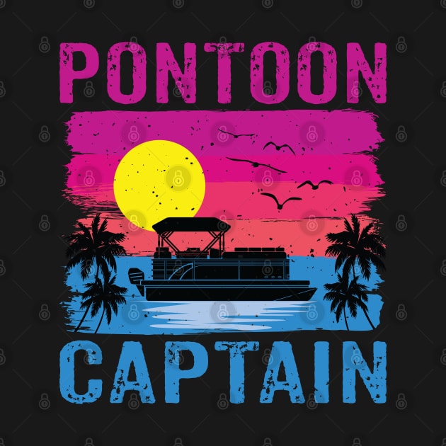 Vintage Style Pontoon Captain Shirt Funny Pontoon Boat Lover by Sowrav