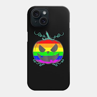 LGBT Gay Pride Halloween  Flag Scary Pumpkin Phone Case