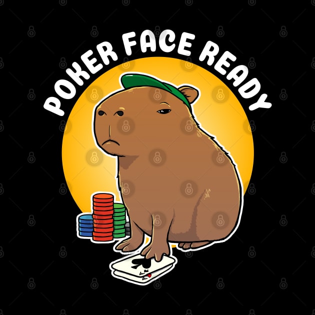 Poker face ready Capybara Cartoon by capydays