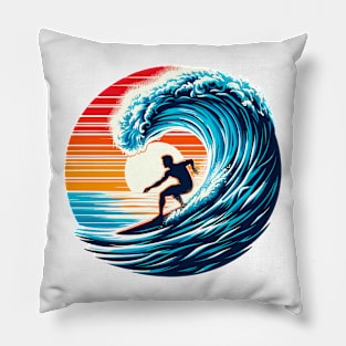 Sunset Surfer Wave Surfing Summer Waves Surf Beach Vacation Surfing Lifestyle Ocean Life Surfing Pillow