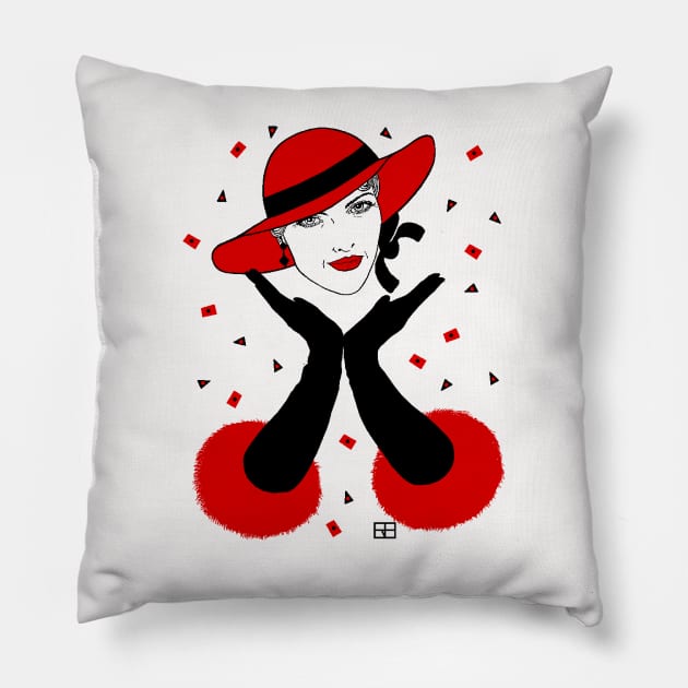 Red Hat Pillow by WorkOfArtStudios