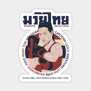 Classic Muay Thai Boxing Girl Magnet