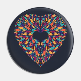 Colorful Blossoming Heart Pin