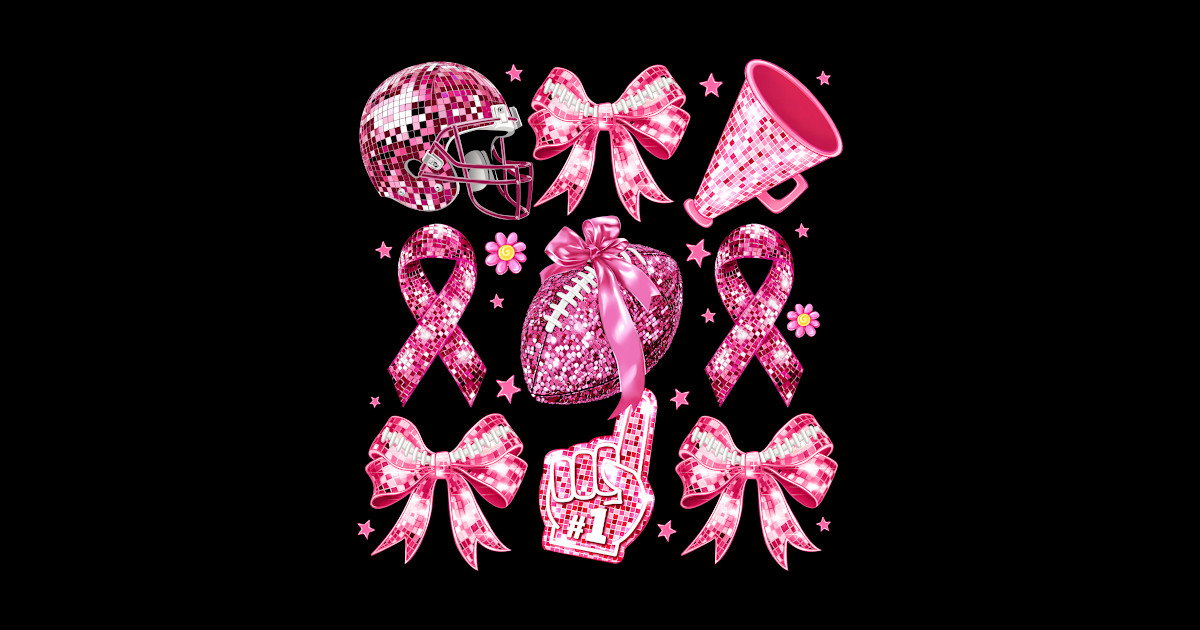 Pink Ribbon Game Day Football Team Breast Cancer Awareness - Breast ...