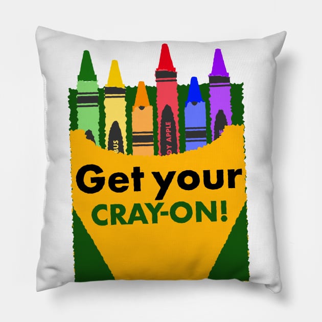 Get your Cray-On Funny Teacher First Day of School Shirt Pillow by TBA Design