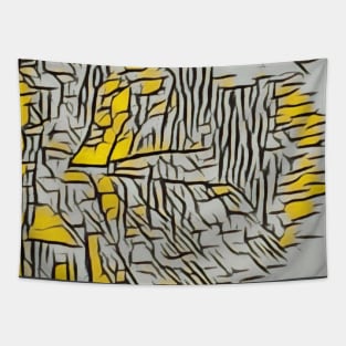 Yellow modern Tapestry