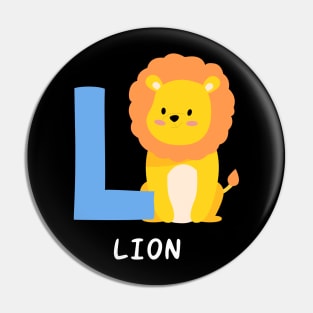Alphabet L Lion Funny Pin