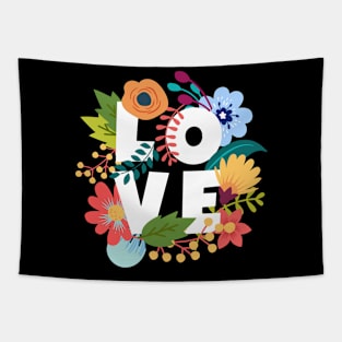 Love Floral Layers Pattern Tapestry