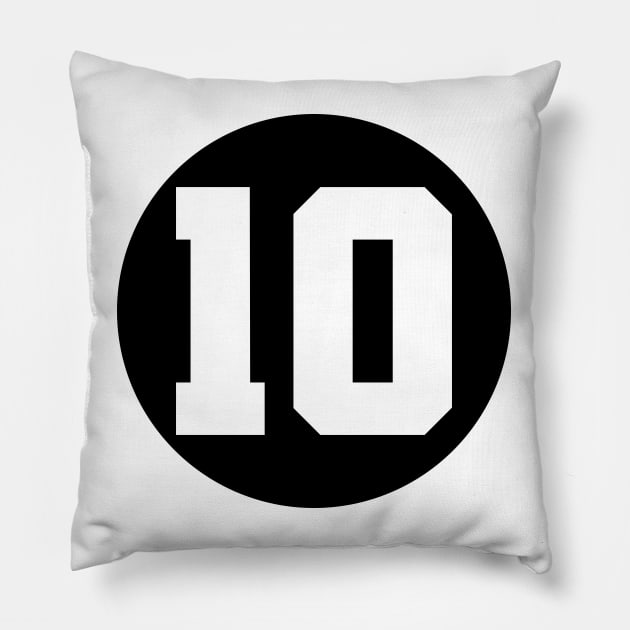 Number Ten - 10 Pillow by SPAZE