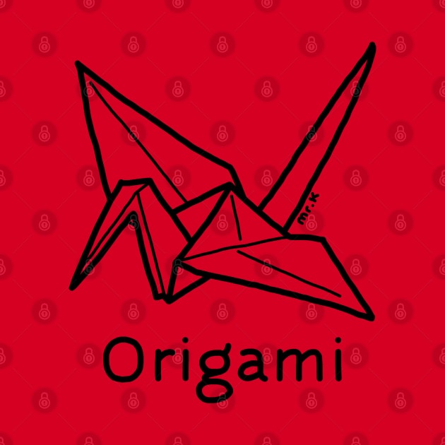 Origami Crane Japanese design in black by MrK Shirts