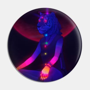 Meditating PsyTigress Pin