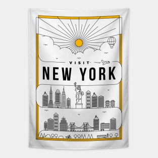 New York Minimal Lineal Poster Tapestry