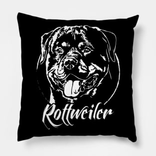 Proud Rottweiler dog portrait Rottie dog Pillow