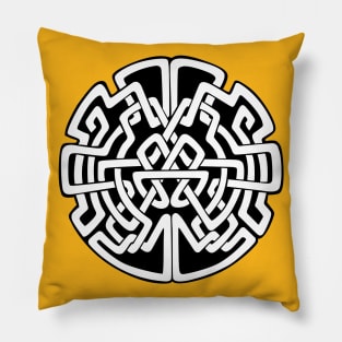 Celtic Tribal Abstract Art | Celtic Maze Interlocking Puzzle Pillow