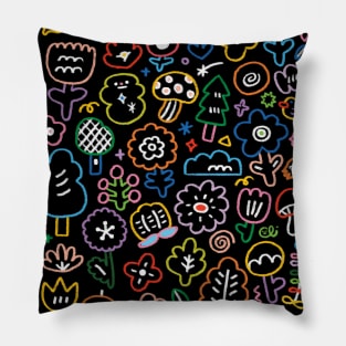 Flower Doofles (Dark ver.) Pillow