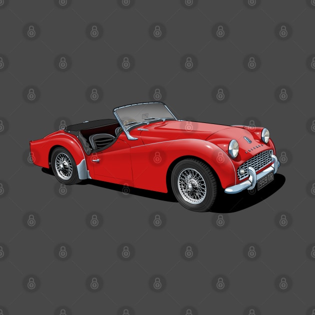 Triumph TR3 in red by candcretro