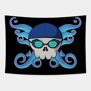 Swimming crew Jolly Roger pirate flag (no caption) Tapestry