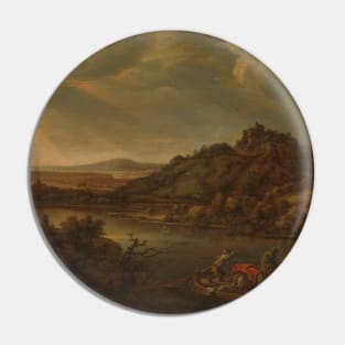 River View with Ferry by Herman Saftleven Pin