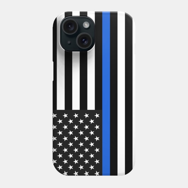 Thin Blue Line American Flag Phone Case by JerryWLambert