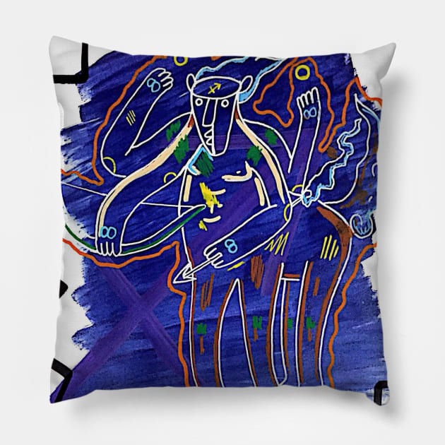 Zodiac Sign Sagittarius Pillow by Harlitos_way