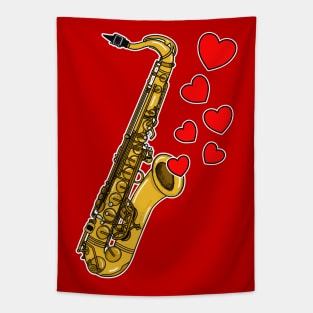 Valentines Day Saxophone Player Saxophonist Anniversary Wedding Musician Tapestry