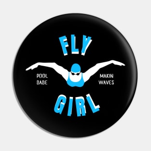 Womens Butterfly Girl Swimmer Girls Swimming Gift Pin