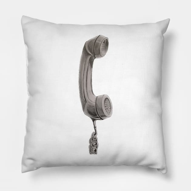 Telephone1 Pillow by The artist of light in the darkness 