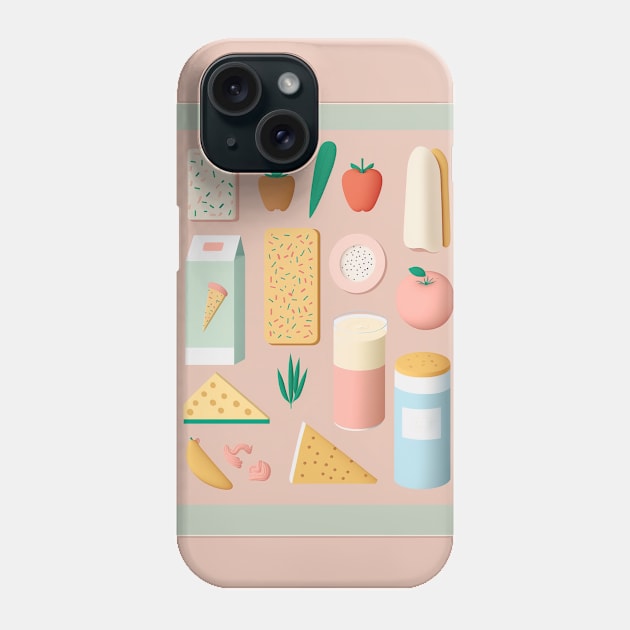 Snack Time - Pastel Colored Pattern Phone Case by JensenArtCo