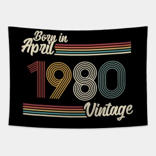 Vintage Born in April 1980 Tapestry