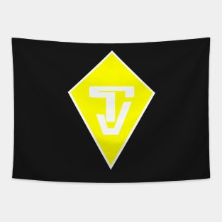 TJ "Tyler Jones" Yellow and White logo Tapestry