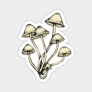 Tall Mushrooms || Mustard Yellow Magnet