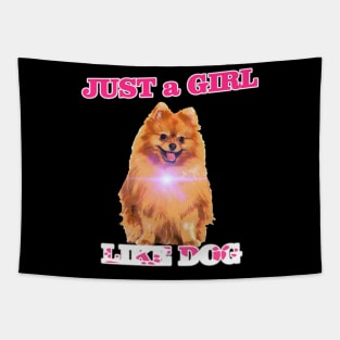 just a girl like dog doglover tshirt Tapestry