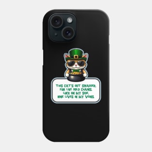 Cat Leprechaun With Pot of Gold 2 - Saint Patrick Phone Case