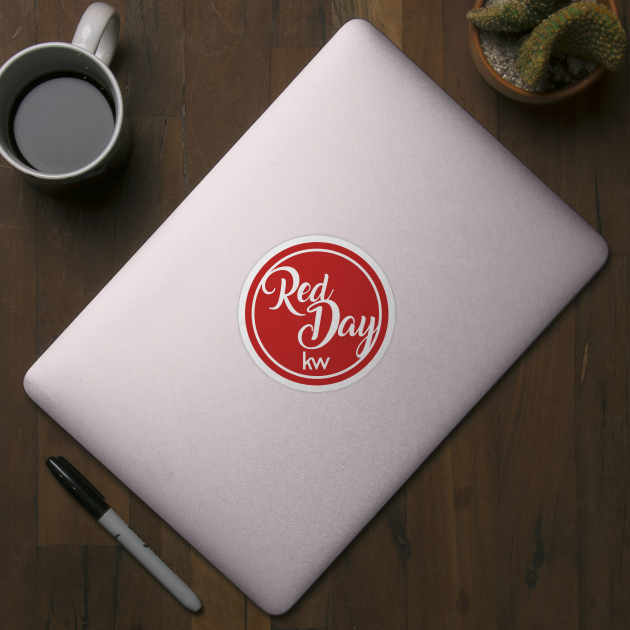 Red Cursive Stickers, Unique Designs