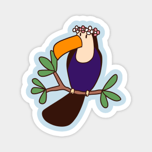 Flower Crown Toucan Magnet