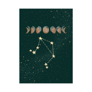 Libra zodiac Moon phases T-Shirt