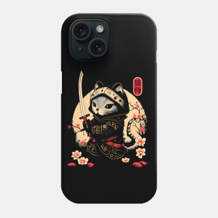 Samurai Cat Tattoo, Kawaii Ninja Cat Phone Case