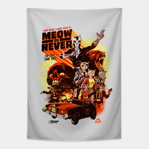 New Wave Laser cats 2: Meow or Never Tapestry by GiMETZCO!