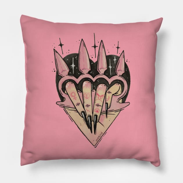 Girl with Claws Pillow by lOll3