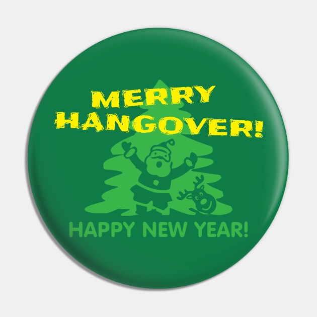 New Year Hangover Pin by Bear Tees